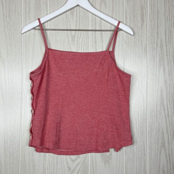 Meadow Rue Anthropologie Tank Top Side Button Women's Red Size Medium Y2K - Picture 2 of 7